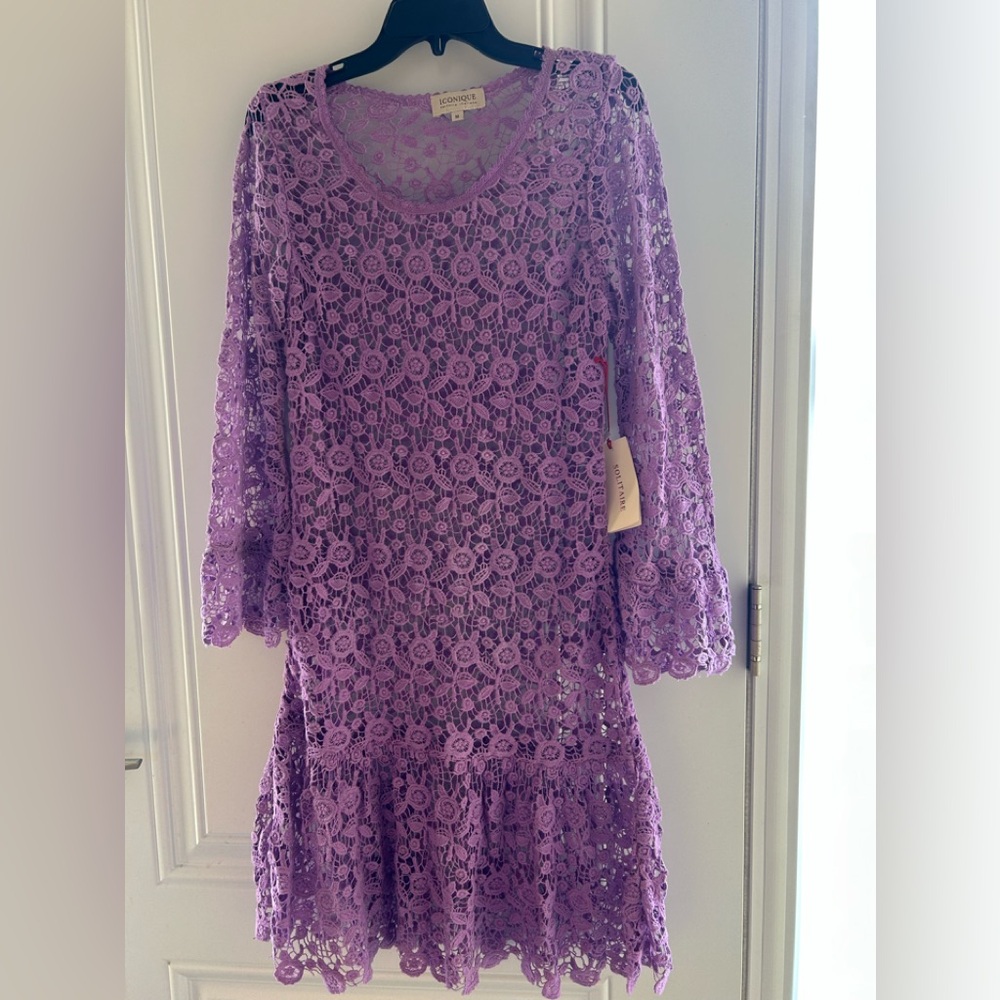 Iconique by Solitaire collection Purple Lace Dress in Size Medium